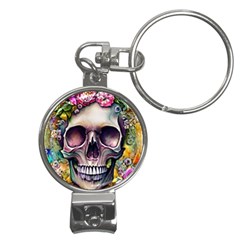 Skull And Bones Retro Nail Clippers Key Chain by GardenOfOphir