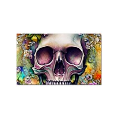 Skull And Bones Retro Sticker Rectangular (100 Pack) by GardenOfOphir