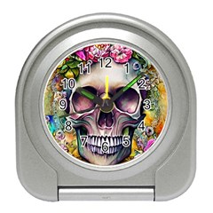 Skull And Bones Retro Travel Alarm Clock by GardenOfOphir