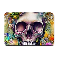 Skull And Bones Retro Small Doormat by GardenOfOphir