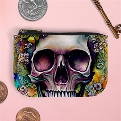 Skull And Bones Retro Mini Coin Purse by GardenOfOphir