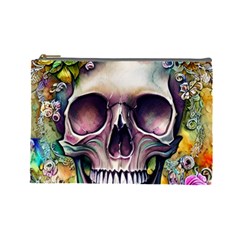 Skull And Bones Retro Cosmetic Bag (large) by GardenOfOphir