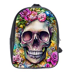 Skull And Bones Retro School Bag (large) by GardenOfOphir