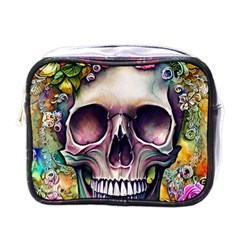 Skull And Bones Retro Mini Toiletries Bag (one Side) by GardenOfOphir