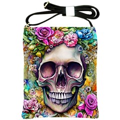 Skull And Bones Retro Shoulder Sling Bag by GardenOfOphir