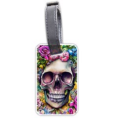 Skull And Bones Retro Luggage Tag (one Side) by GardenOfOphir