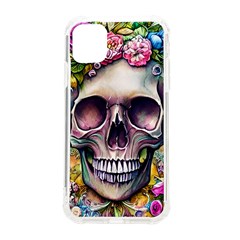 Skull And Bones Retro Iphone 11 Tpu Uv Print Case by GardenOfOphir