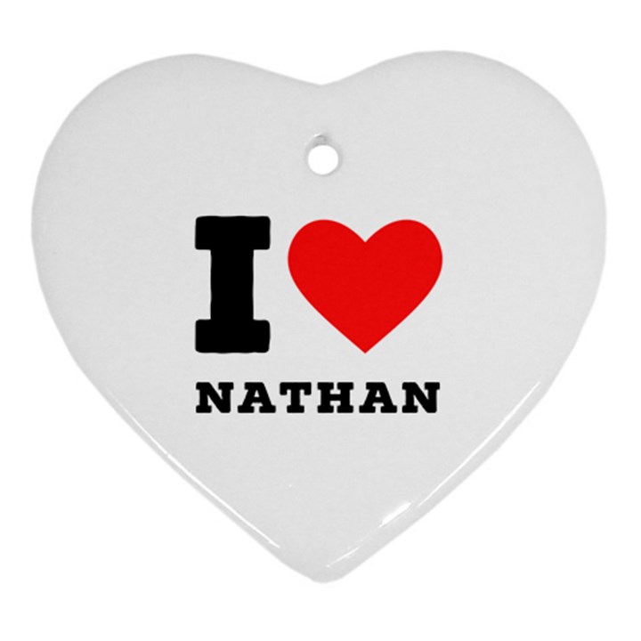 I love nathan Heart Ornament (Two Sides)