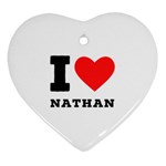 I love nathan Heart Ornament (Two Sides) Back