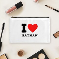 I Love Nathan Cosmetic Bag (medium) by ilovewhateva