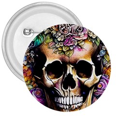 Skeleton Skull Cottagecore 3  Buttons by GardenOfOphir