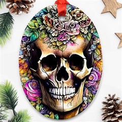 Skeleton Skull Cottagecore Ornament (oval)