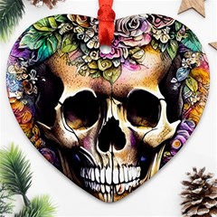 Skeleton Skull Cottagecore Ornament (heart)