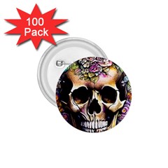 Skeleton Skull Cottagecore 1 75  Buttons (100 Pack)  by GardenOfOphir