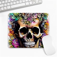 Skeleton Skull Cottagecore Large Mousepad by GardenOfOphir