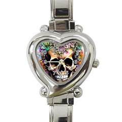 Skeleton Skull Cottagecore Heart Italian Charm Watch by GardenOfOphir