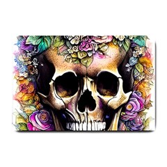 Skeleton Skull Cottagecore Small Doormat by GardenOfOphir