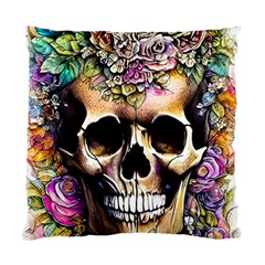 Skeleton Skull Cottagecore Standard Cushion Case (one Side) by GardenOfOphir