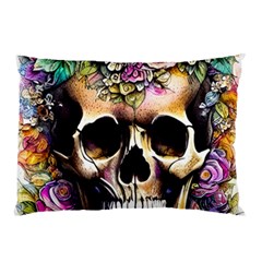 Skeleton Skull Cottagecore Pillow Case by GardenOfOphir