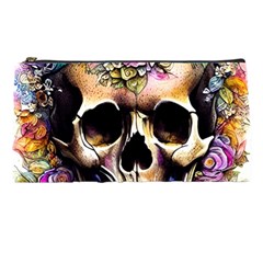 Skeleton Skull Cottagecore Pencil Case by GardenOfOphir