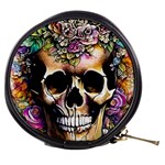 Skeleton Skull Cottagecore Mini Makeup Bag Front