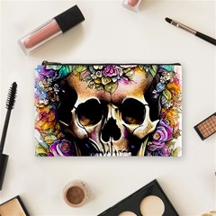 Skeleton Skull Cottagecore Cosmetic Bag (medium) by GardenOfOphir