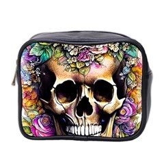 Skeleton Skull Cottagecore Mini Toiletries Bag (two Sides) by GardenOfOphir