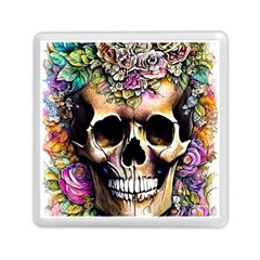 Skeleton Skull Cottagecore Memory Card Reader (square) by GardenOfOphir