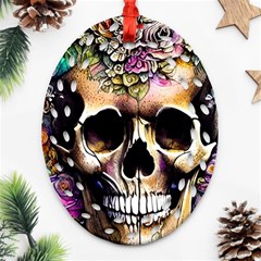 Skeleton Skull Cottagecore Ornament (oval Filigree)