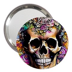 Skeleton Skull Cottagecore 3  Handbag Mirrors by GardenOfOphir