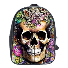 Skeleton Skull Cottagecore School Bag (xl) by GardenOfOphir