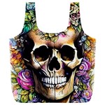 Skeleton Skull Cottagecore Full Print Recycle Bag (XL) Front