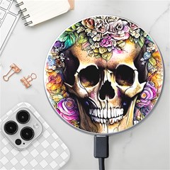 Skeleton Skull Cottagecore Wireless Fast Charger(white) by GardenOfOphir