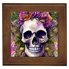 Cute Skulls And Bones Framed Tile by GardenOfOphir