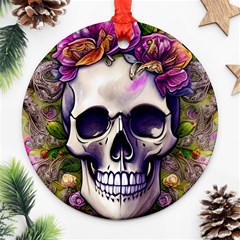 Cute Skulls And Bones Ornament (round) by GardenOfOphir