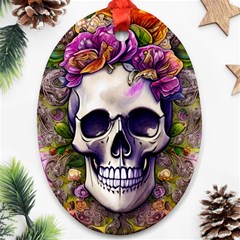 Cute Skulls And Bones Ornament (oval)