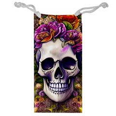 Cute Skulls And Bones Jewelry Bag by GardenOfOphir