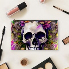 Cute Skulls And Bones Cosmetic Bag (medium)