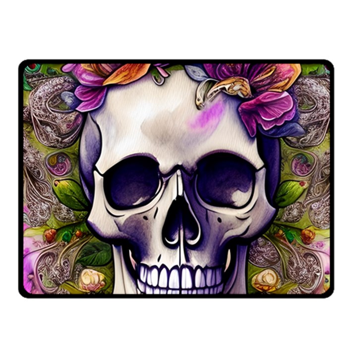 Cute Skulls And Bones Fleece Blanket (Small)