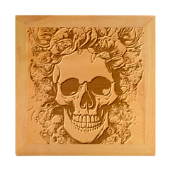 Cute Skulls And Bones Wood Photo Frame Cube