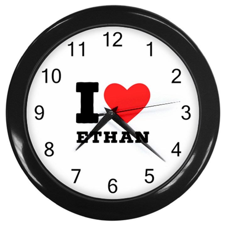 I love ethan Wall Clock (Black)