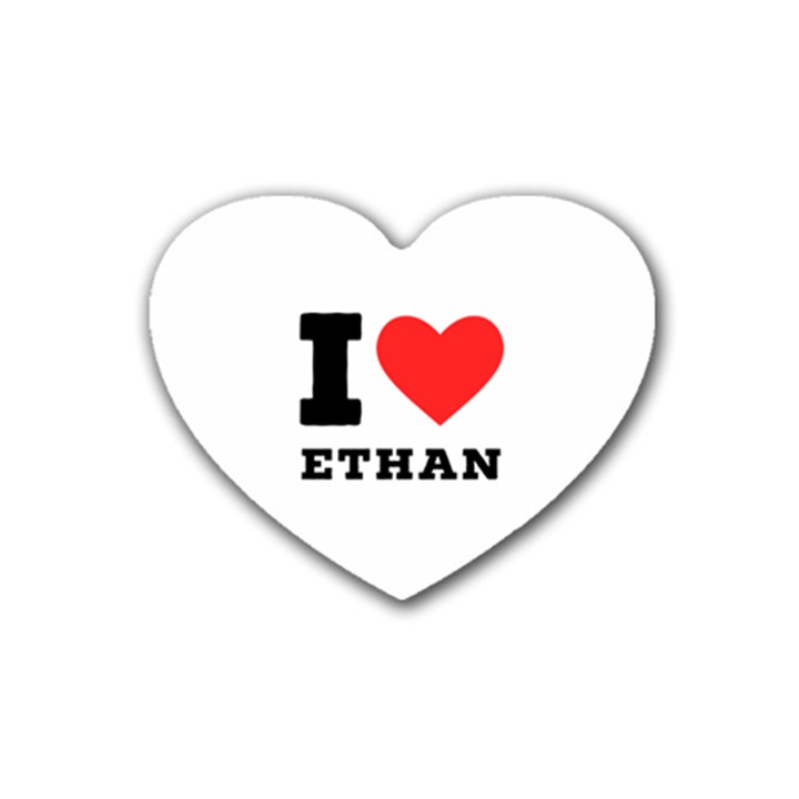 I love ethan Rubber Coaster (Heart)