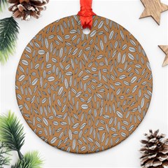 Leaves-013 Round Ornament (two Sides) by nateshop