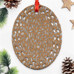 Leaves-013 Oval Filigree Ornament (two Sides)