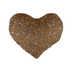 Leaves-013 Standard 16  Premium Flano Heart Shape Cushions by nateshop