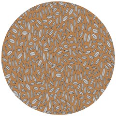 Leaves-013 Wooden Puzzle Round by nateshop