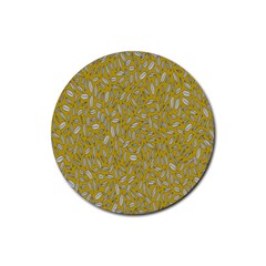 Leaves-014 Rubber Coaster (round) by nateshop