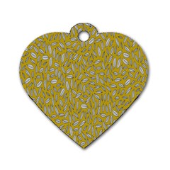 Leaves-014 Dog Tag Heart (two Sides) by nateshop