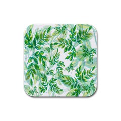 Leaves-37 Rubber Square Coaster (4 Pack)