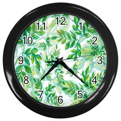 Leaves-37 Wall Clock (black) by nateshop